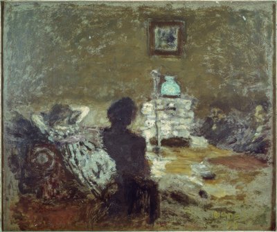 Unter der Lampe, Innenraumszene von Pierre Bonnard